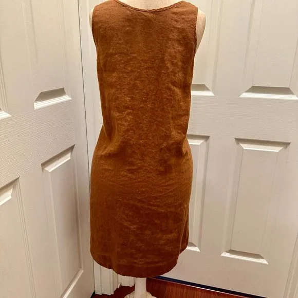 Chic Chico's Design 100% Linen Sleeveless Brown Midi Dress Size 1( USA M/8) - Picture 11 of 12